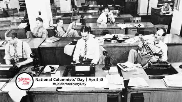 NATIONAL COLUMNISTS' DAY  April 18