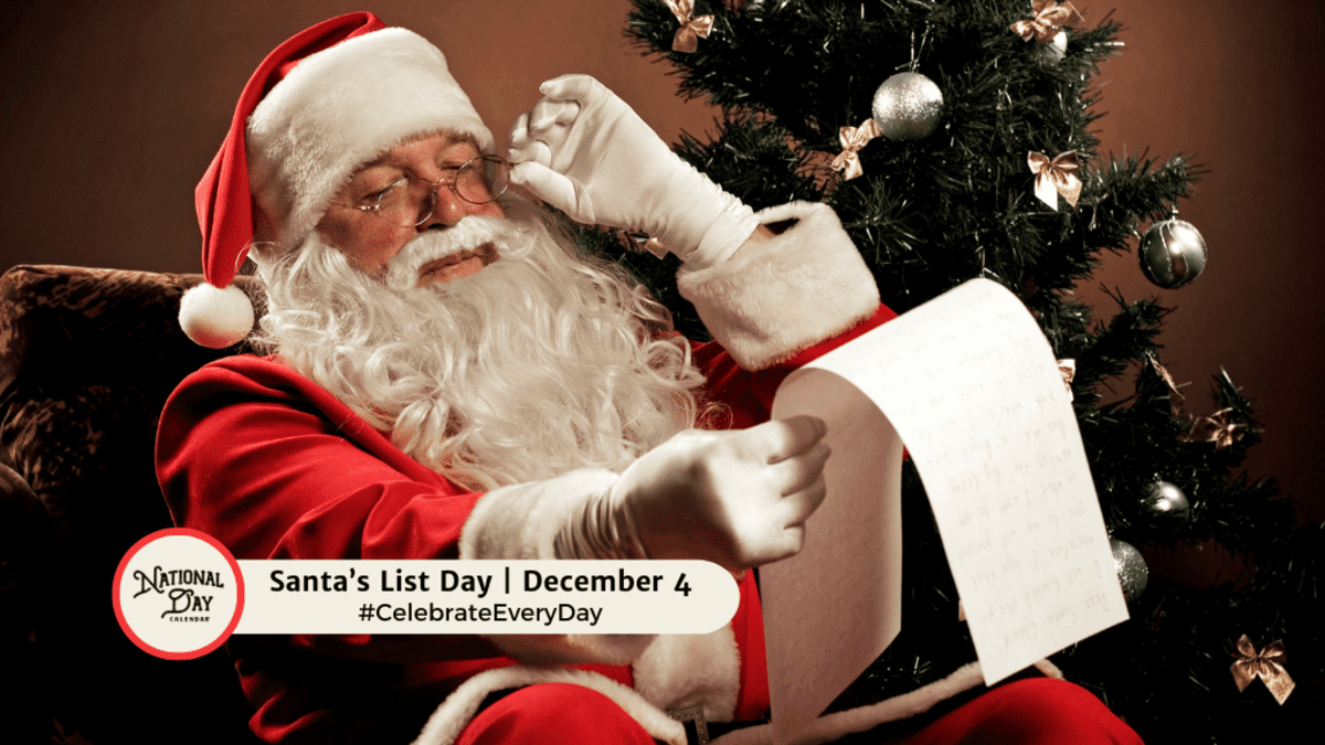 SANTA S LIST DAY December 4 National Day Calendar