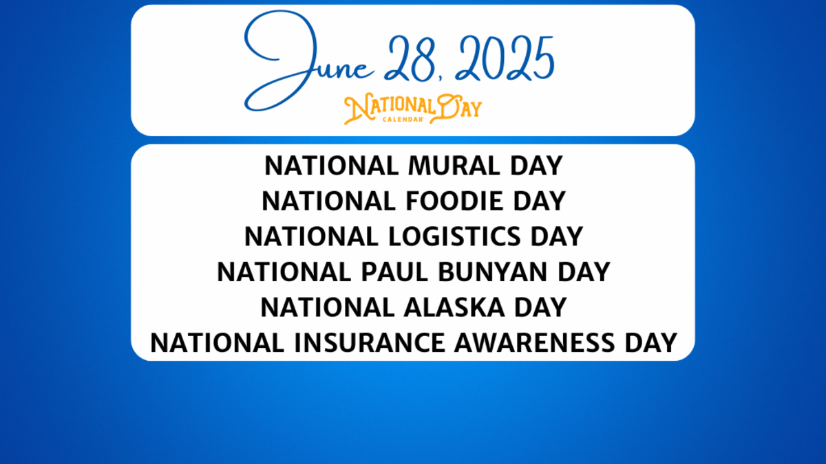 JUNE 28, 2025 | NATIONAL MURAL DAY | NATIONAL FOODIE DAY | NATIONAL LOGISTICS DAY | NATIONAL PAUL BUNYAN DAY | NATIONAL ALASKA DAY | NATIONAL INSURANCE AWARENESS DAY