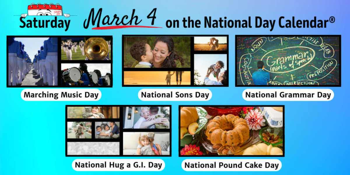 MARCH 4, 2023 NATIONAL SONS DAY NATIONAL GRAMMAR DAY NATIONAL HUG