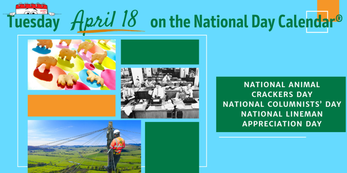 APRIL 18, 2023 NATIONAL ANIMAL CRACKERS DAY NATIONAL LINEMAN
