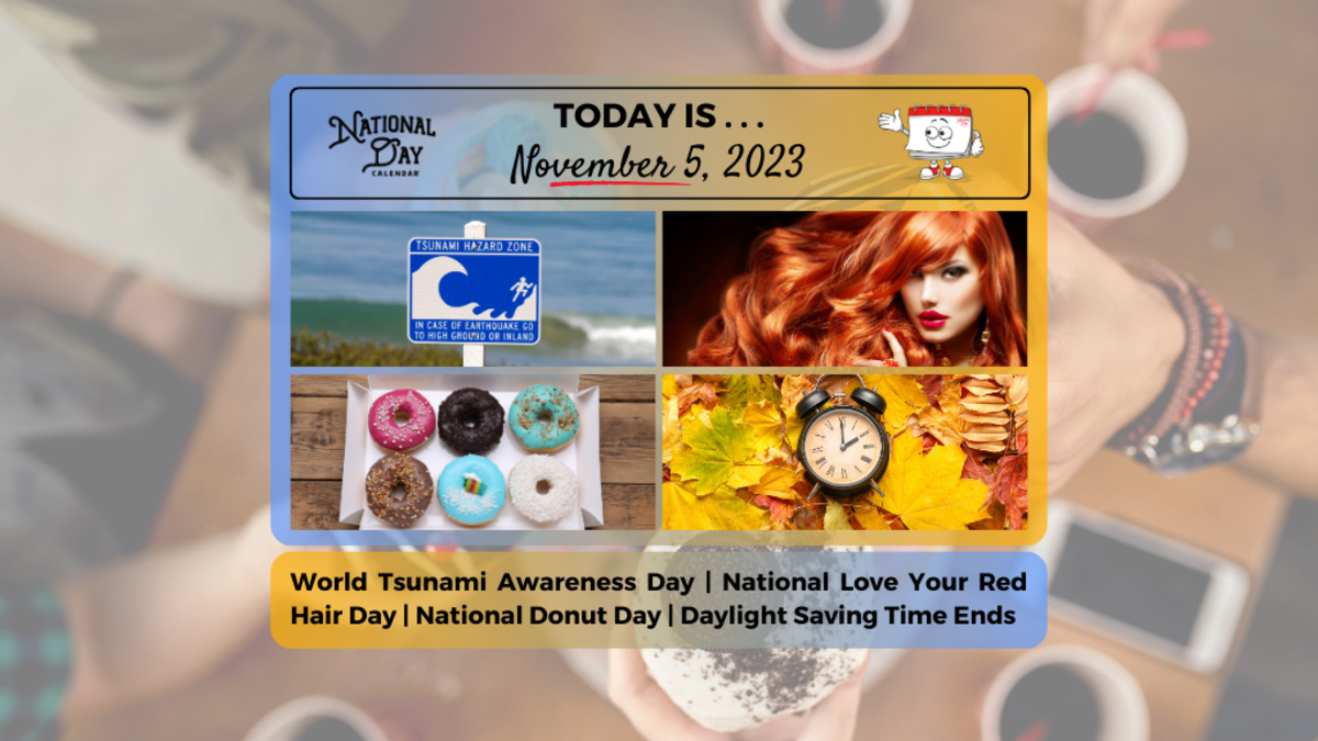 NOVEMBER 5, 2023 NATIONAL DONUT DAY NATIONAL LOVE YOUR RED HAIR DAY