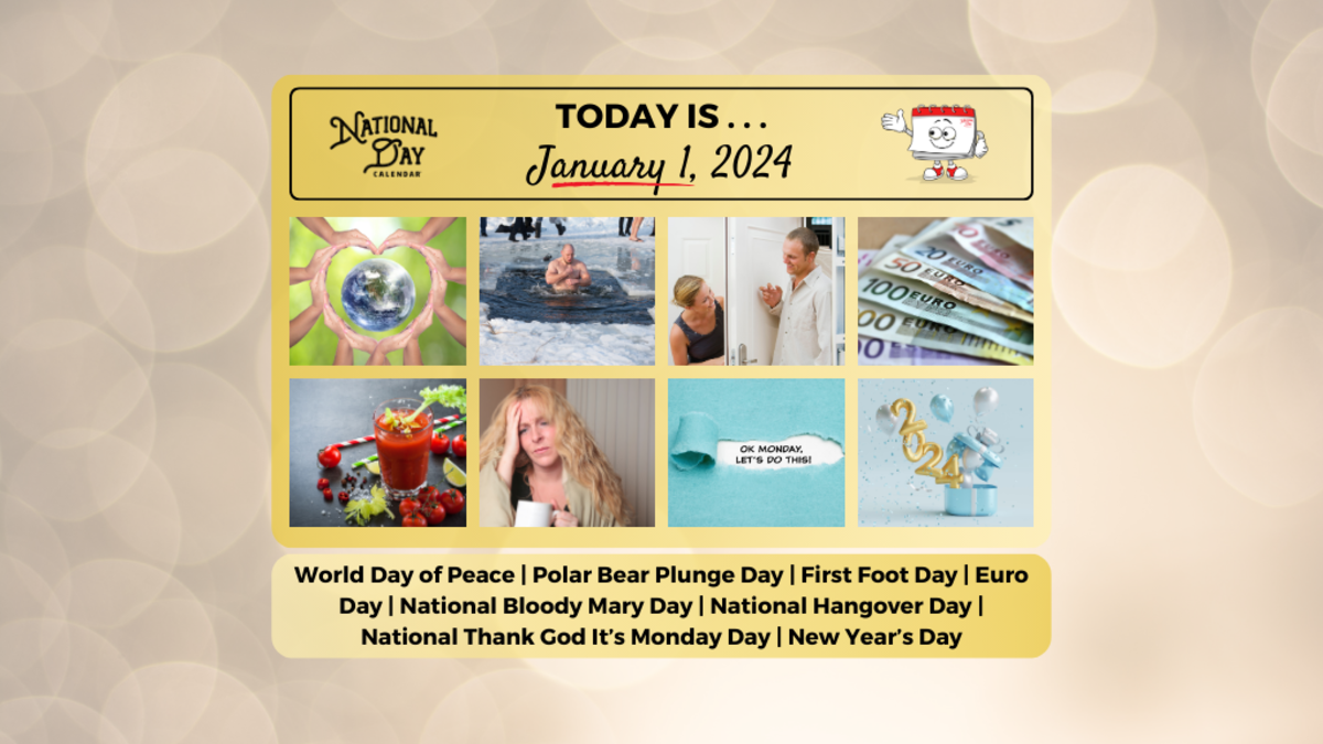 JANUARY 1, 2024 NEW YEAR'S DAY NATIONAL HANGOVER DAY NATIONAL
